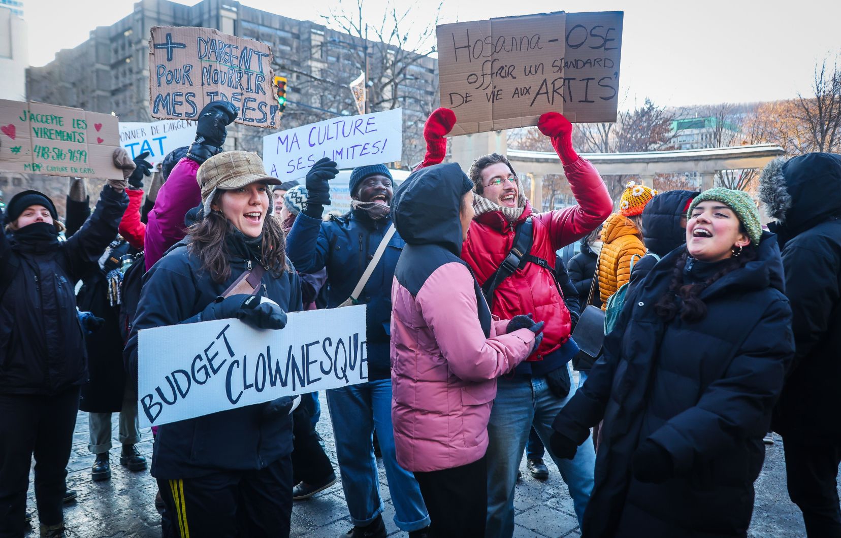 Manifestation pour la culture malgré le grand froid