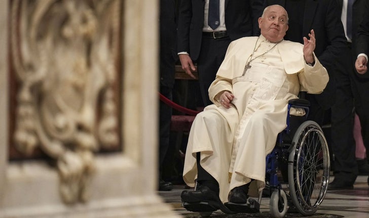 Le pape François à la basilique Saint-Pierre, au Vatican, au début du mois de février 2025
